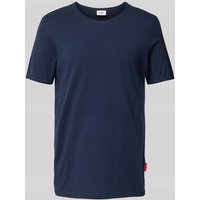 JOOP! Jeans T-Shirt mit geripptem Rundhalsausschnitt Modell 'Cesare' in Marine, Größe L von JOOP! JEANS
