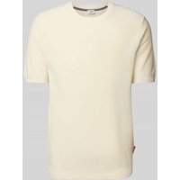 JOOP! Jeans T-Shirt mit gerippten Abschlüssen Modell 'Simoro' in Offwhite, Größe XL von JOOP! JEANS