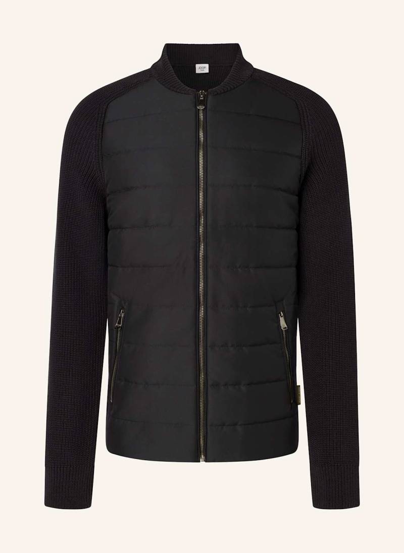 Joop! Jeans Strickjacke Nelior Im Materialmix schwarz von JOOP! JEANS