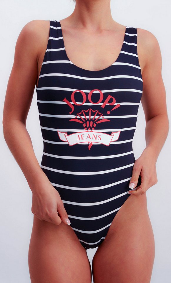 Joop Jeans Badeanzug JEANS! Easy Summer Streifen-Design, Logo-Print Joop Jeans Badeanzug JEANS! Easy Summer Streifen-Design, Logo-Print von Joop Jeans