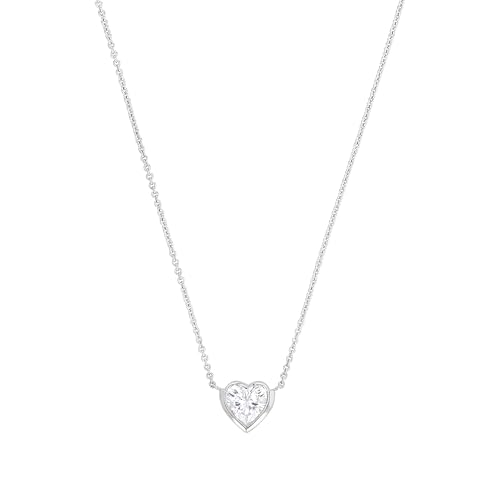 Joop! Collier 925 Sterling Silber Damen Halsschmuck, mit Zirkonia synth., 42+3 cm, Weiß, Herz, Kommt in Schmuck Geschenk Box, 2039689 von Joop!