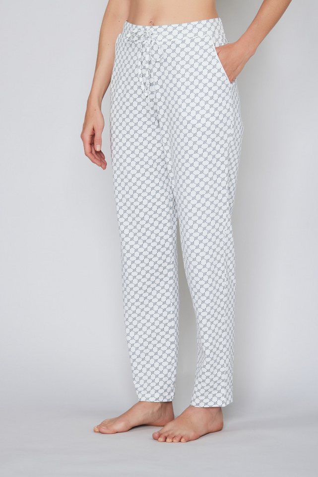 JOOP! Pyjamahose Cosy mit Tunnelzug und Bindeband, Cornflower-Allover von JOOP!