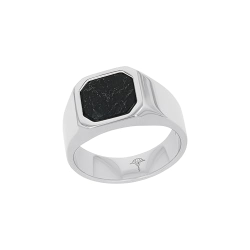 JOOP! Ring Edelstahl Herren Ringe, mit Linienstein, Schwarz, Kommt in Schmuck Geschenk Box, 2039800 von JOOP!