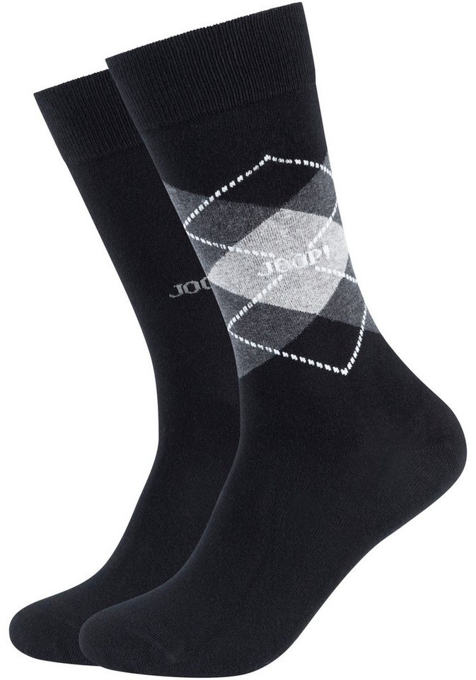 JOOP! Socken premium essentials (2er Pack) Premium Qualität, verstärkte Ferse, verstärkte Zehen, Argyle Design von JOOP!