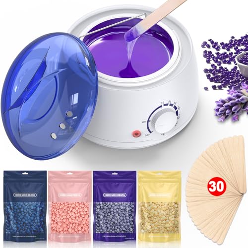 Waxing Set männer und frauen: Wachs haarentfernung - Wachsmaschine zur haarentfernung set für Gesicht Bikini Ganzkörper, Wachswärmer gerät Heißwachsgerät mit 400g Waxing Perlen, at Home Waxing Kit von JOOPLEX