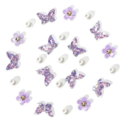 JOOTUEPO 24 Stück Schuh Charms für Clogs, für Charms Glitzer, Schuh Pins Stecker Aufstecker Anstecker Set, Abnehmbare PVC Shoe Charm für Mädchen Frauen Kinder von JOOTUEPO