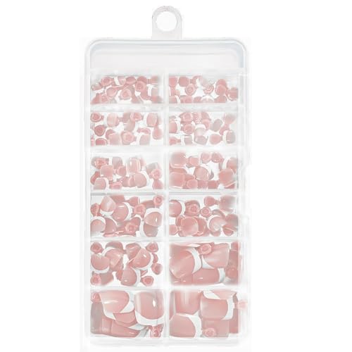 JOOTUEPO Falsche Fußnägel, 120 Stück Französisch Fußnägel zum Aufkleben, 12 Größen Full Cover Toe Nails Tips für Frauen, für Nagelkunst zu Hause, für Home Nagelstudio Salon DIY von JOOTUEPO
