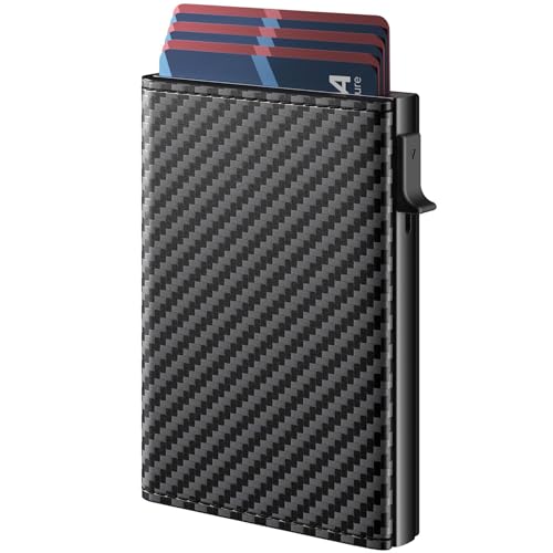 JOOTUEPO Geldbörse Herren, Minimalistische Brieftasche, Pop up Geldbörse, Schlankes Kreditkartenetui, Magnetischer Verschluss portmonee Herren Slim, RFID-Schutz-Kartenhalter von JOOTUEPO