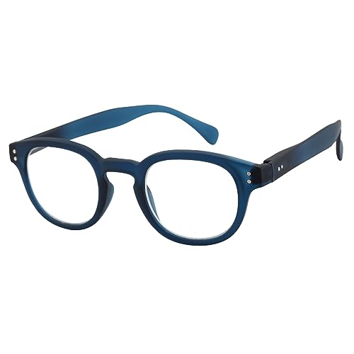 JOOX Vintage Lesebrille mit Federscharnieren, Blau Lesehilfe für Damen und Herren,Blaulichtfilter Leser von JOOX