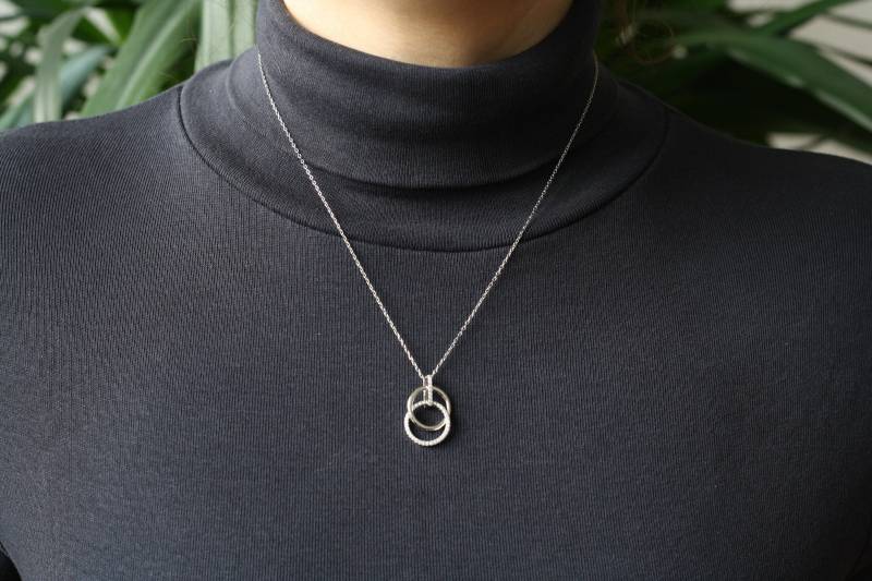 Silber | 925 Halskette - Kreise Mit Zirkonia Silber | 925 Halskette - Kreise Mit Zirkonia von JOOYSshop