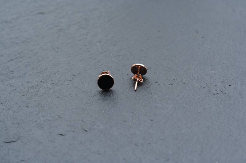 Silber | 925 Ohrstecker Emaille Kreis Schwarz von JOOYSshop