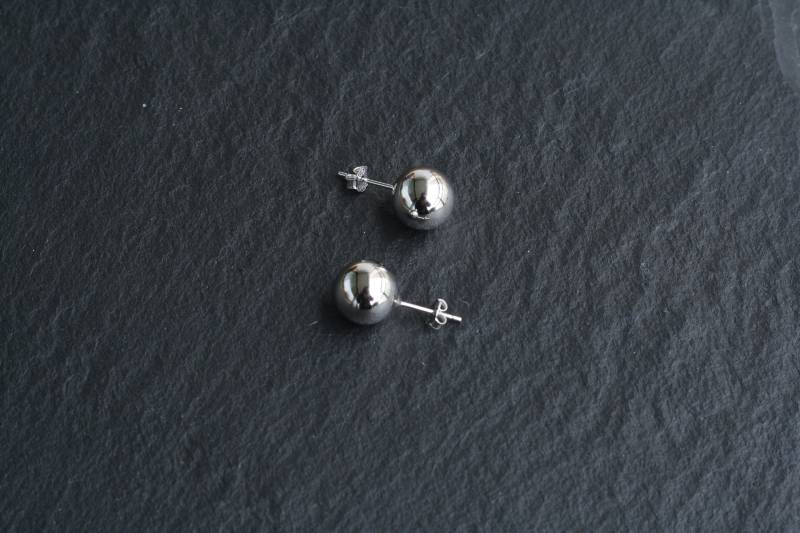 Silber | 925 Ohrstecker Mit Kugel, Rhodiumbeschichtet von JOOYSshop