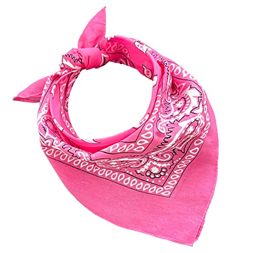 Bandana 100% Baumwolle 3/5/10 Set für Damen Herren Kinder Unisex Einfarbig und/oder Paisley Muster Code A644 (Set 20-teilig, Paisley, Fuchsia) von JOPHY & CO.