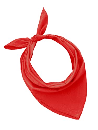 Bandana aus 100% Baumwolle, 3/5/10er-Set, für Damen, Herren, Kinder, Unisex, einfarbig und/oder mit Paisley-Muster, Artikelnummer A644, rot, Set 1 pz von JOPHY & CO.