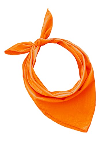 Bandana aus 100% Baumwolle, Set mit 3/5/10 für Damen, Herren, Kinder, Unisex, unifarben, mit Paisley-Muster, Artikelnummer 644, Orange, Set 10 pz von JOPHY & CO.