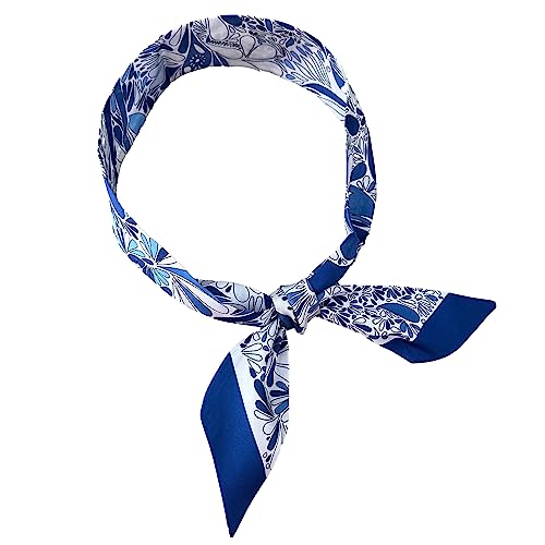 Bandanas 100% Baumwolle für Damen Herren Kinder Unisex mit Paisley Muster Taschentuch Kopfbedeckung Haarschal Halsband Handgelenk Kopf COD.644, Blaue Viskose, One size von JOPHY & CO.