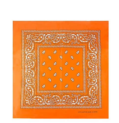 JOPHY & CO. Bandanas aus 100% Baumwolle für Damen Herren Kinder Unisex mit Paisley Muster Kopftuch Kopfbedeckung Schal für Haar/Hals/Handgelenk/Kopf COD.644 (Orange Paisley) von JOPHY & CO.