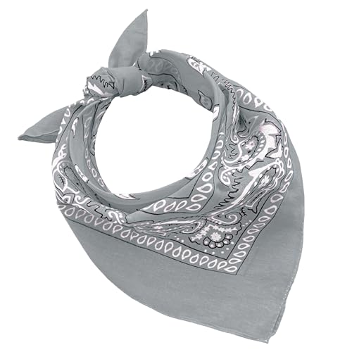 Bandanas 100% Baumwolle für Damen Herren Kinder Unisex mit Paisley Muster Taschentuch Kopfbedeckung Haarschal Halsband Handgelenk Kopf COD.644, dunkelgrau von JOPHY & CO.