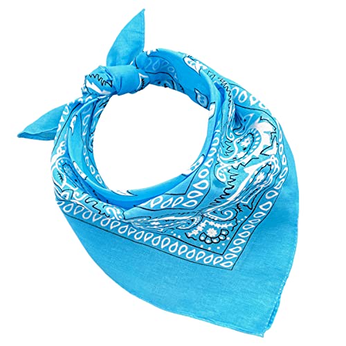 Bandanas 100% Baumwolle für Damen Herren Kinder Unisex mit Paisley Muster Taschentuch Kopfbedeckung Haarschal Halsband Handgelenk Kopf COD.644, türkis, One size von JOPHY & CO.