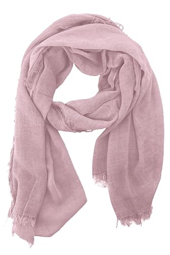 JOPHY & CO. Damen-Schal, elegant, leicht, weich, rechteckig, aus Eukalyptusfaser, einfarbig oder gemustert, Mehrfarbig Einheitsgröße (Rosa) von JOPHY & CO.