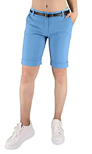 JOPHY & CO Bermuda-Hose für Damen, mit Gürtel und Taschen (Cod. 3009), türkis, XXL von JOPHY & CO.