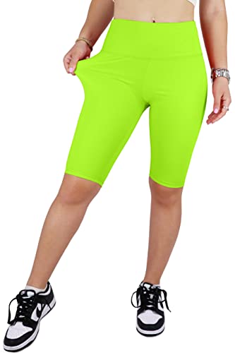 JOPHY & CO Damen-Leggings über dem Knie, kurz, elastisch, unter der Kleidung (Cod. 9821), grün neon, L von JOPHY & CO.