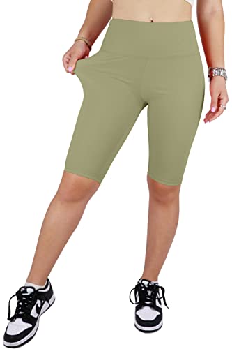 JOPHY & CO Damen-Leggings über dem Knie, kurz, elastisch, unter der Kleidung (Cod. 9821), militär-grün, XL von JOPHY & CO.