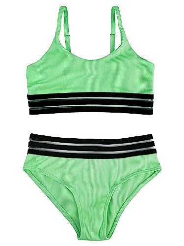 JOPHY & CO. Bademode für Mädchen und Mädchen, zweiteilig, Bikini-Set, Beachwear, verstellbar, Artikelnummer 5300, 5382 Grün, 6 Jahre von JOPHY & CO.