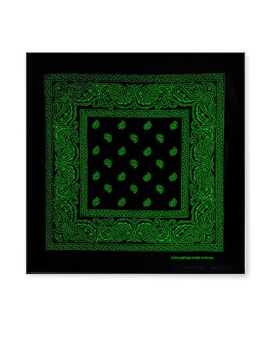 JOPHY & CO. Bandanas aus 100 % Baumwolle, Unisex, Paisleymuster, einfarbig, für Haar/Hals/Handgelenk/Kopf, COD.644, Schwarz Grün Paisley, Regular JOPHY & CO. Bandanas aus 100 % Baumwolle, Unisex, Paisleymuster, einfarbig, für Haar/Hals/Handgelenk/Kopf, COD.644, Schwarz Grün Paisley, Regular von JOPHY & CO.