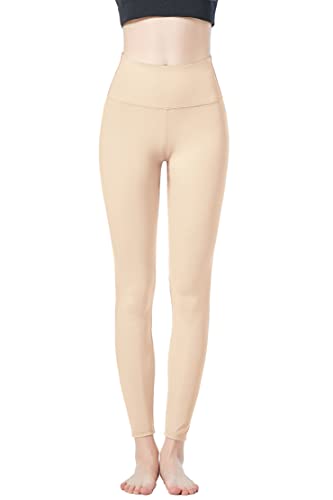 JOPHY & CO. Bi-elastische Damen-Leggings mit hohem Bund für Fitness, Sport, Yogahose, elastisch, weich (Code 9839), beige, L von JOPHY & CO.