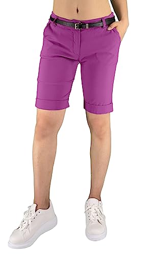 JOPHY & CO. Damen Bermudashorts mit Gürtel und Taschen (Code 3009), Amarena, S von JOPHY & CO.