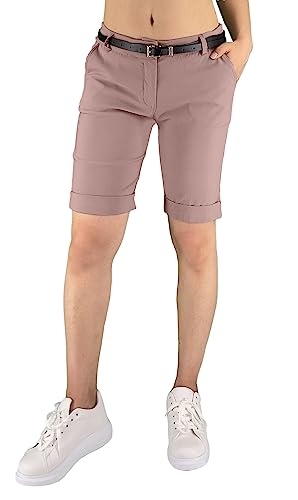 JOPHY & CO. Damen Bermudashorts mit Gürtel und Taschen (Code 3009), Rosa, L von JOPHY & CO.