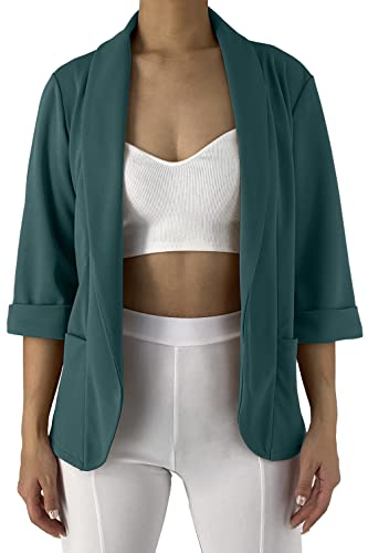 JOPHY & CO. Damen Blazer Jacke mit Taschen (Code 5572), Dunkelgrüm, XL von JOPHY & CO.