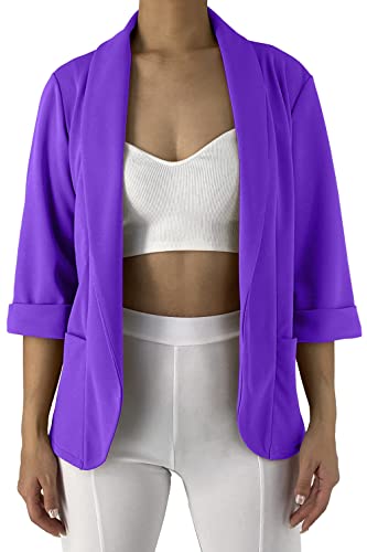JOPHY & CO. Damen Blazer Jacke mit Taschen (Code 5572), violett, L von JOPHY & CO.
