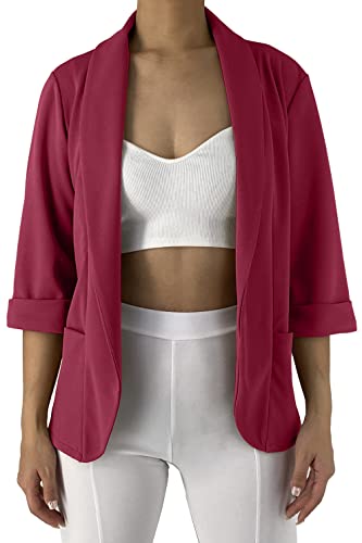 JOPHY & CO. Damen Blazer Jacke mit Taschen (Code 5572), bordeaux, M von JOPHY & CO.