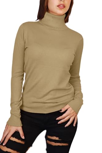 JOPHY & CO. Damen-Pullover mit hohem Kragen (cod. 22053), Camel, L von JOPHY & CO.