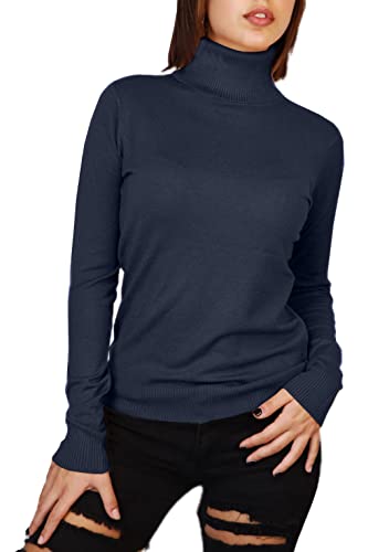 JOPHY & CO. Damen-Pullover mit hohem Kragen (cod. 22053), dunkelblau, M von JOPHY & CO.