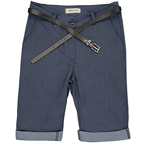 JOPHY & CO. Damenhose Bermuda mit Gürtel und Taschen (Art. 3009), Dunkle Jeans, XXL von JOPHY & CO.