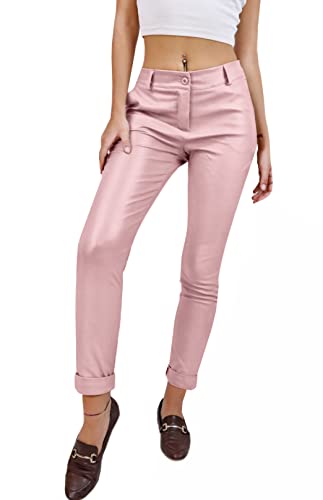 JOPHY & CO. Damenhose aus Kunstleder Chino (Artikelnummer: 3032), Rosa, M von JOPHY & CO.