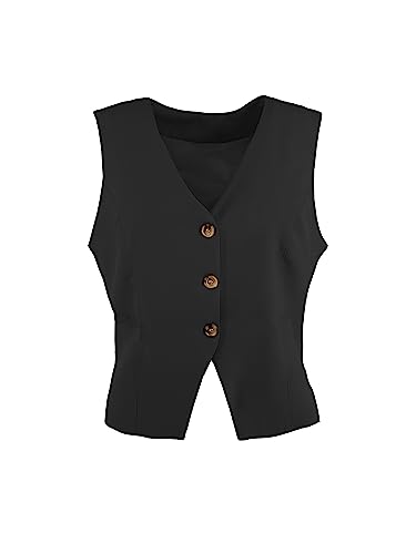 JOPHY & CO. Damenweste mit 3 Knöpfen (Code 7090), Schwarz, XXL von JOPHY & CO.