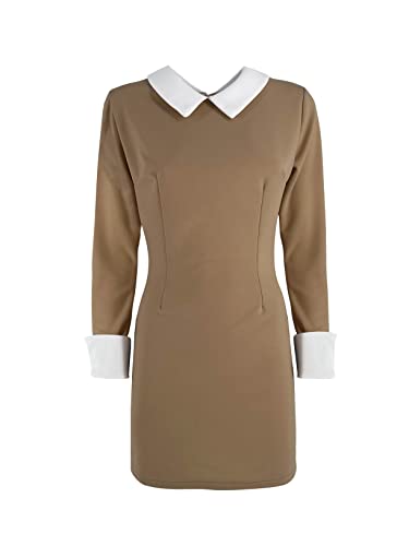 JOPHY & CO. Kleid für Damen mit Kragen mit langen Ärmeln (Cod. 7087), Camel, S von JOPHY & CO.