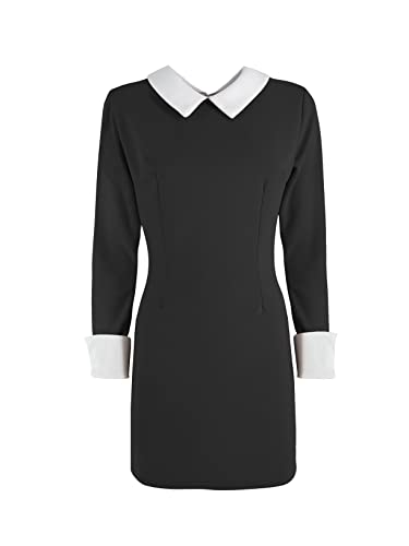 JOPHY & CO. Kleid für Damen mit Kragen mit langen Ärmeln (Cod. 7087), Schwarz , L von JOPHY & CO.