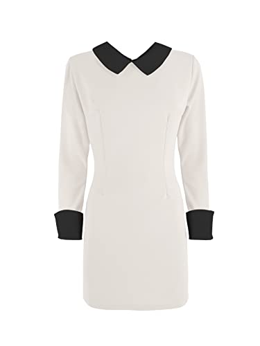 JOPHY & CO. Kleid für Damen mit Kragen mit langen Ärmeln (Cod. 7087), Weiß, M von JOPHY & CO.