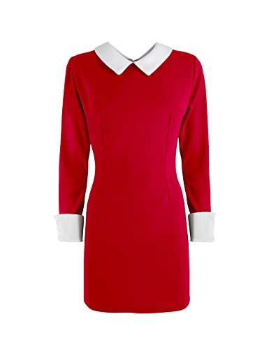 JOPHY & CO. Kleid für Damen mit Kragen mit langen Ärmeln (Cod. 7087), rot, S von JOPHY & CO.