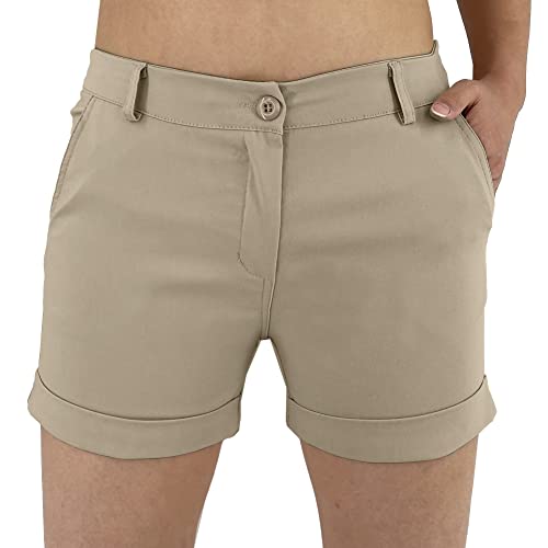 JOPHY & CO. Kurze Shorts für Damen mit Taschen (Art. 3019), Camel, S von JOPHY & CO.