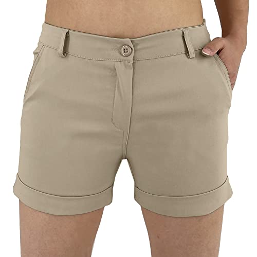 JOPHY & CO. Kurze Damen-Shorts mit Taschen (Code 3019), Camel, XL von JOPHY & CO.