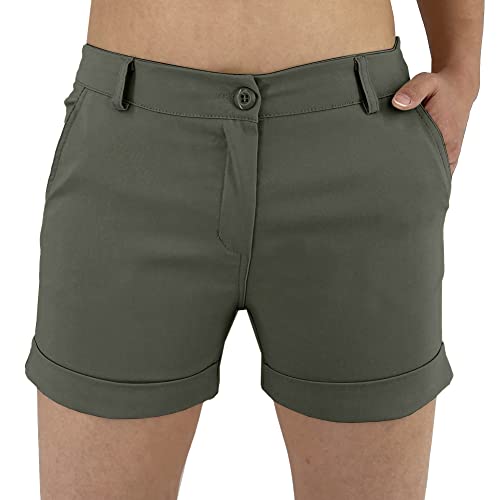 JOPHY & CO. Kurze Shorts für Damen mit Taschen (Art. 3019), Militär, M von JOPHY & CO.