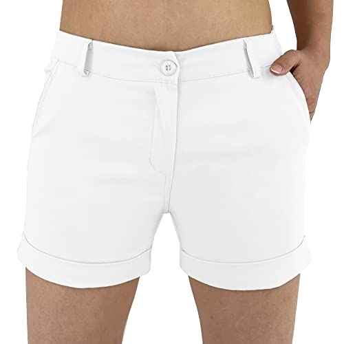 JOPHY & CO. Kurze Shorts für Damen mit Taschen (Art. 3019), Weiß, XXL von JOPHY & CO.