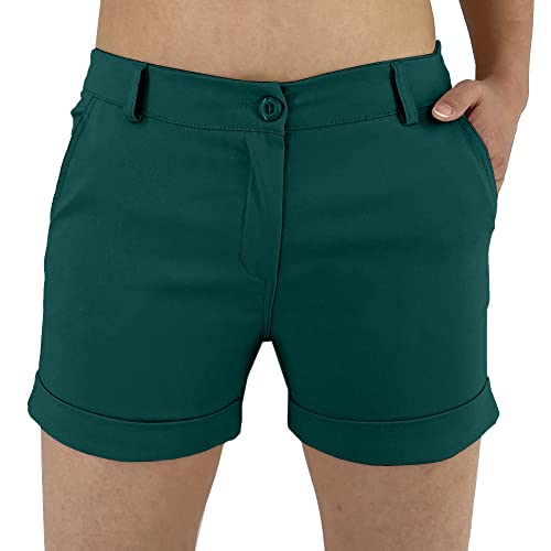 JOPHY & CO. Kurze Shorts für Damen mit Taschen (Art. 3019), Dunkelgrüm, XXX-Large von JOPHY & CO.