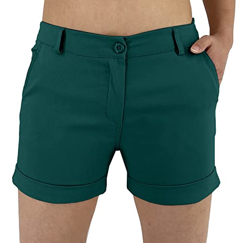 JOPHY & CO. Kurze Damen-Shorts mit Taschen (Code 3019), Dunkelgrüm, XXL von JOPHY & CO.